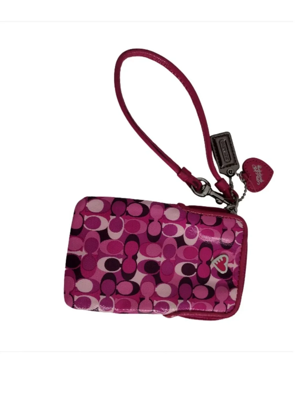 Vintage Y2K Coach Peyton Poppy Dream C Case Wristlet Pink Purple Monogram Rare - Picture 1 of 8